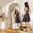Aluminium Standing Mirror 165cm - Black image 2