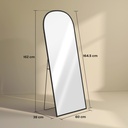 Aluminium Standing Mirror 165cm - Black image 3