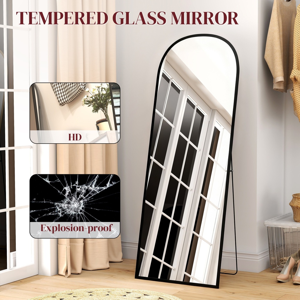 Aluminium Standing Mirror 165cm - Black image 5