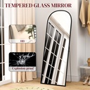Aluminium Standing Mirror 165cm - Black image 5