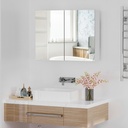Wall Mounted Mirror Cabinet Wooden 80x15x60cm image 2