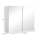 Wall Mounted Mirror Cabinet Wooden 80x15x60cm image 3