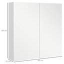 Kleankin Wall-Mounted Bathroom Cabinet High Gloss White 60x15cm image 5