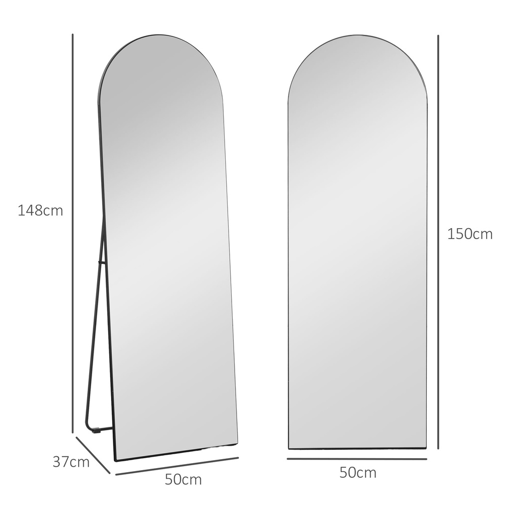Full Length Mirror 50W x 3.6D x 150Hcm Black image 3