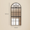 Arched Wall Mirror Metal Grid 3-Piece 120x54cm Black image 3