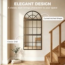 Arched Wall Mirror Metal Grid 3-Piece 120x54cm Black image 4