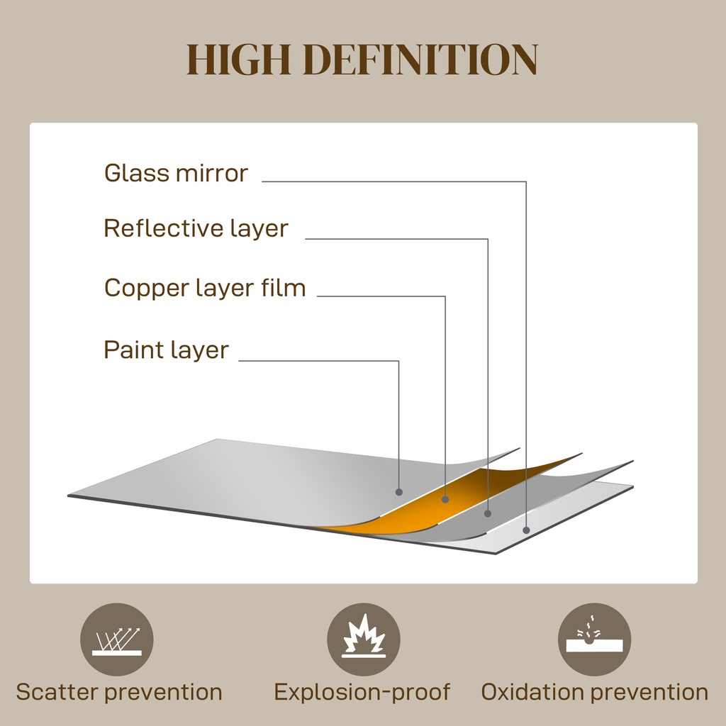Arched Wall Mirror Modern Window 110x65cm image 5