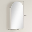 Arched Mirror Cabinet with Glass Shelves - White image 3