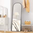 Standing Mirror Aluminium Frame 162cm Black image 2