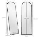 Standing Mirror Aluminium Frame 162cm Black image 3