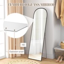 Standing Mirror Aluminium Frame 162cm Black image 5