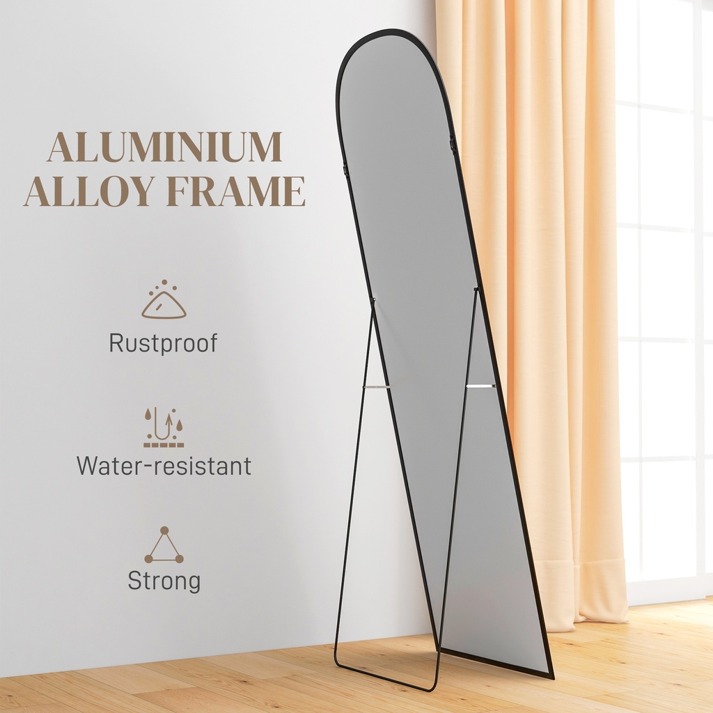Standing Mirror Aluminium Frame 162cm Black image 6