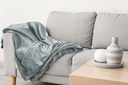 Plush Flannel Fleece Blanket - Super Soft Throw in Silver - Image 5