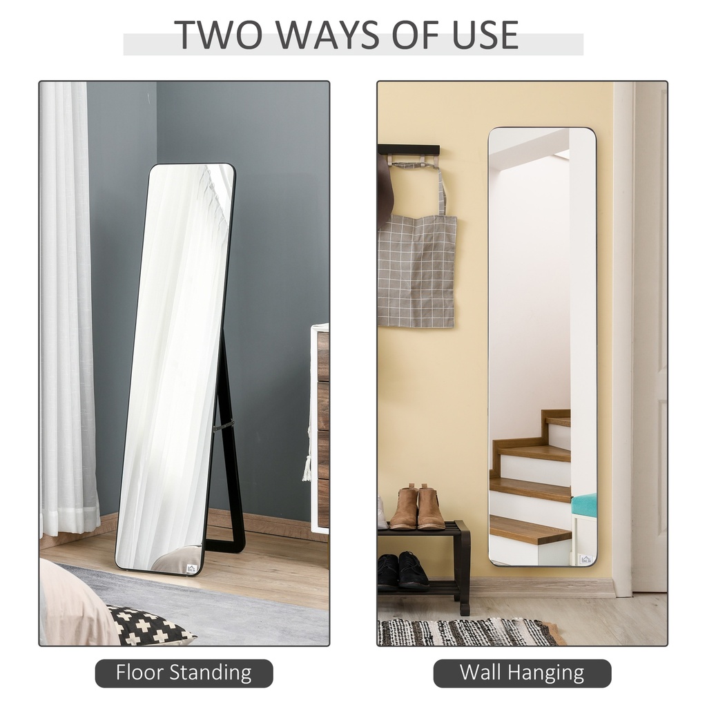 Full Length Mirror Free Standing/Wall Hanging Black image 4