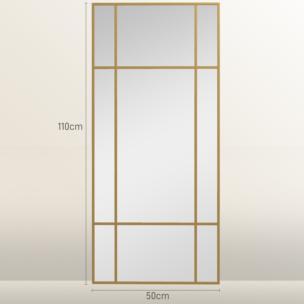 Decorative Wall Mirror Gold Tone with Hooks image 3