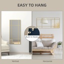 Decorative Wall Mirror Gold Tone with Hooks image 5