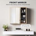 Mirror Cabinet 60L x 20W x 60Hcm Natural wood finish image 5