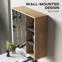 Mirror Cabinet 60L x 20W x 60Hcm Natural wood finish image 6