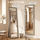 Full-Length Mirror Freestanding/Hanging Grey image 6