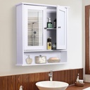Kleankin Wall-Mounted Bathroom Cabinet White Mirror Door image 2