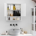 Kleankin Wall-Mounted Bathroom Cabinet White Mirror Door image 4