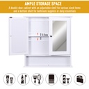Kleankin Wall-Mounted Bathroom Cabinet White Mirror Door image 6