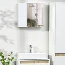 Kleankin Bathroom Cabinet Wall-Mounted White with Mirror image 2