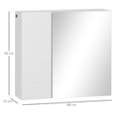 Kleankin Bathroom Cabinet Wall-Mounted White with Mirror image 3