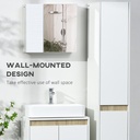 Kleankin Bathroom Cabinet Wall-Mounted White with Mirror image 4