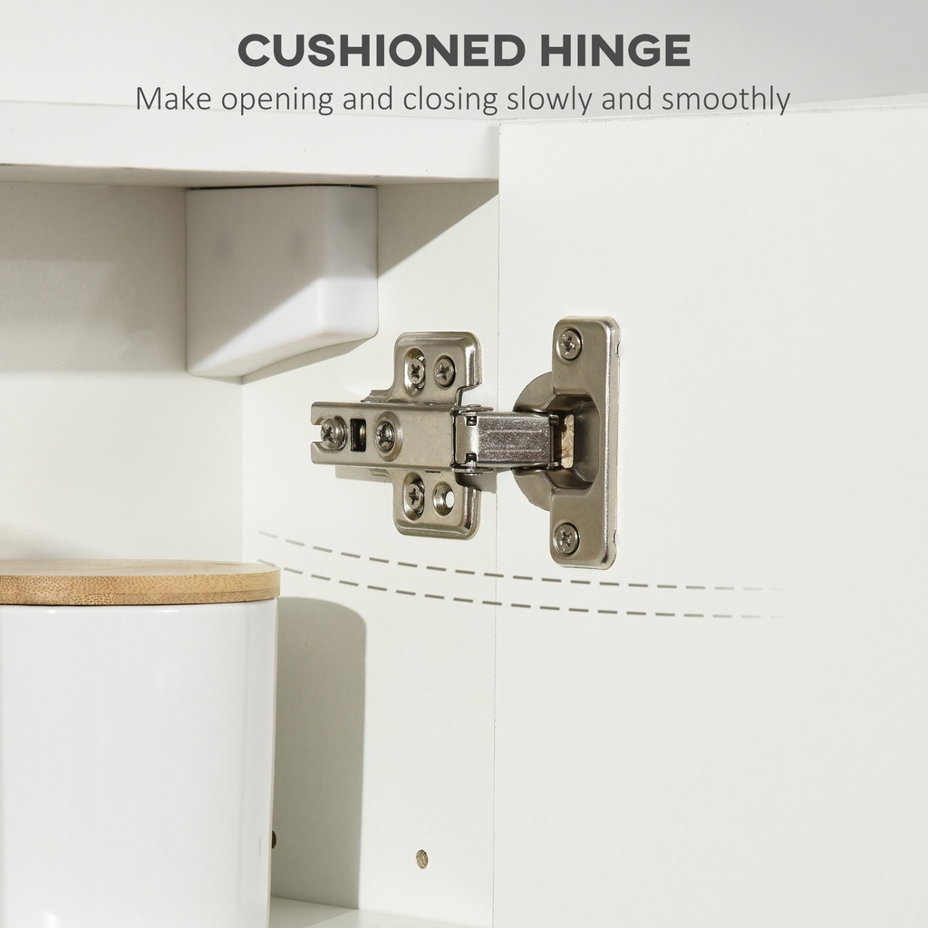 Kleankin Bathroom Cabinet Wall-Mounted White with Mirror image 6