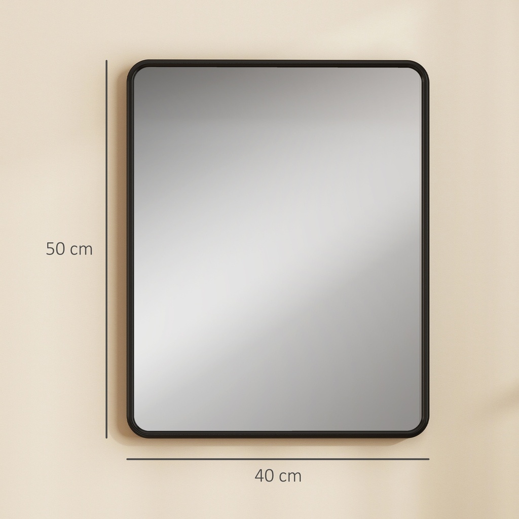 Rectangular Wall Mirror HD Glass Black image 3