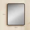 Rectangular Wall Mirror HD Glass Black image 3