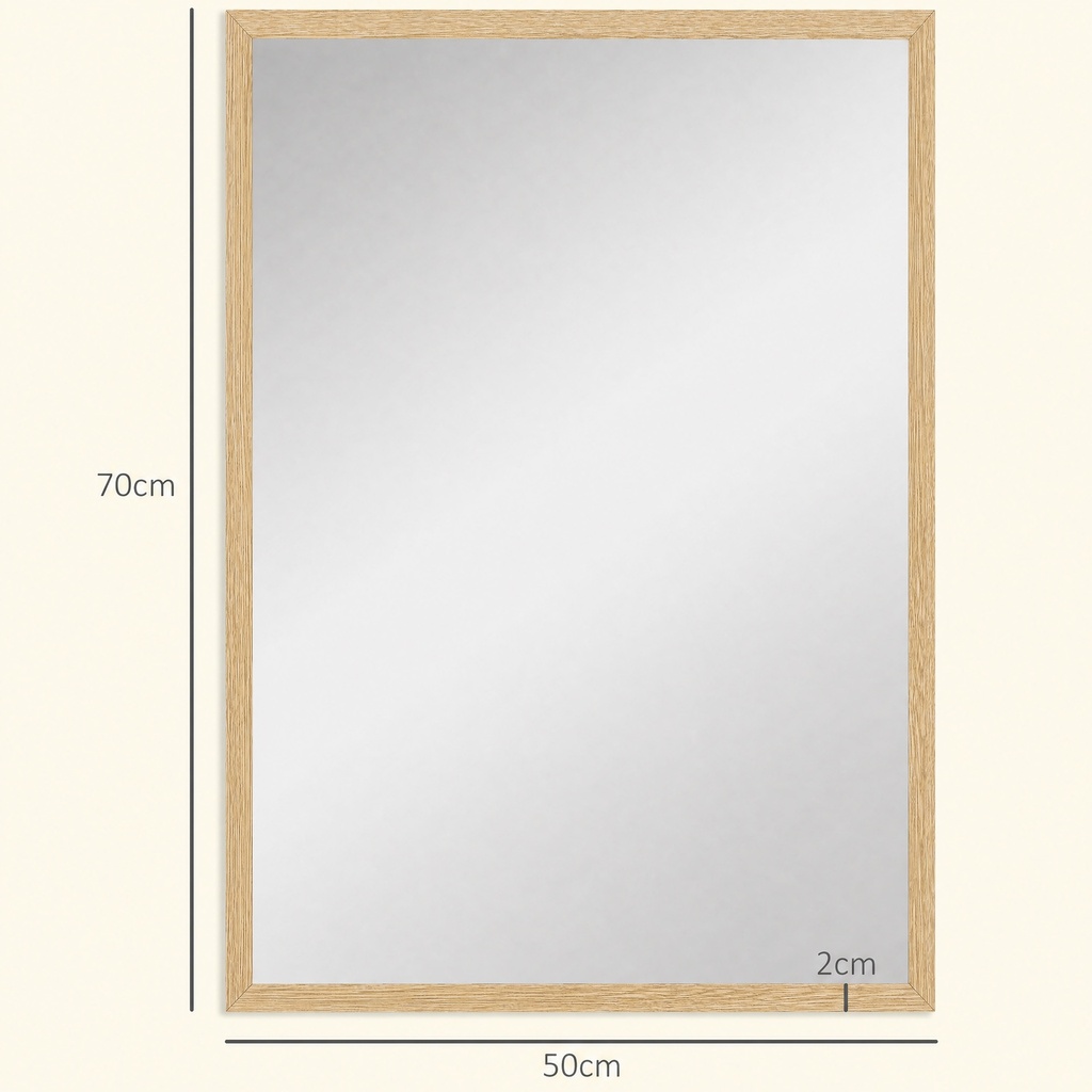 Wall-Mounted Mirror Natural Wood 70x50cm image 3