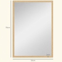 Wall-Mounted Mirror Natural Wood 70x50cm image 3