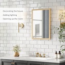 Wall-Mounted Mirror Natural Wood 70x50cm image 4