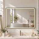 LED Bathroom Mirror Dimmable Anti-Fog Bluetooth 100x70cm Black image 2