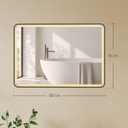 LED Bathroom Mirror Dimmable Anti-Fog Bluetooth 100x70cm Black image 3