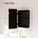 Mirror Medicine Cabinet Wood Wall-Mounted Adjustable Natural image 3