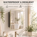 Mirror Medicine Cabinet Wood Wall-Mounted Adjustable Natural image 5