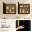 Mirror Medicine Cabinet Wood Wall-Mounted Adjustable Natural image 6