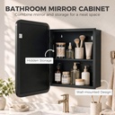 Medicine Mirror Cabinet Wall Storage Adjustable Shelf Black image 4