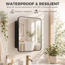 Medicine Mirror Cabinet Wall Storage Adjustable Shelf Black image 5