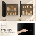 Medicine Mirror Cabinet Wall Storage Adjustable Shelf Black image 6