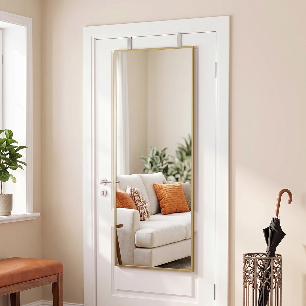 Full Length Wall Mirror 40x110cm Adjustable Gold image 2