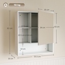 Wall-Mounted Mirror Cabinet Adjustable Shelves White image 3