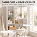 Wall-Mounted Mirror Cabinet Adjustable Shelves White image 4