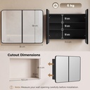 Bathroom Mirror Cabinet Wall-Mounted Adjustable Black 76cm image 3