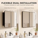 Bathroom Mirror Cabinet Wall-Mounted Adjustable Black 76cm image 5