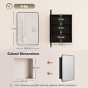 Wall Mirror Cabinet Adjustable Shelves Black 50.8x11.6x71cm image 3