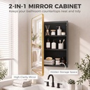 Bathroom Mirror Cabinet Wall-Mounted Adjustable Gold 50.8cm image 4